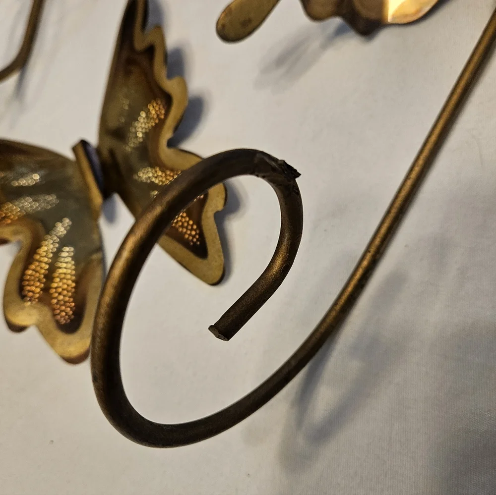 Vintage Brass Butterfly Homco Wall Decor.